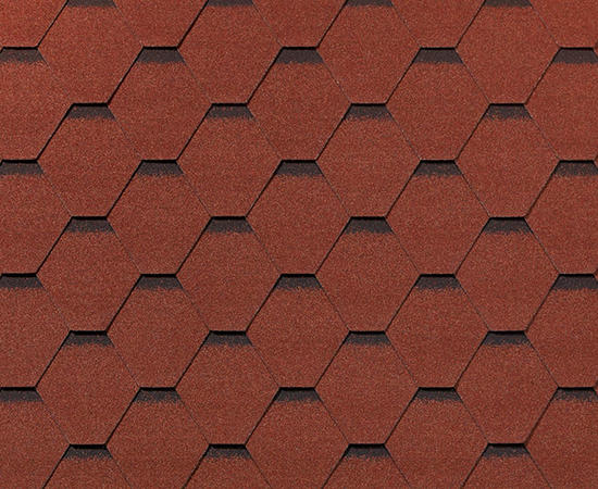 Битумная черепица Roofshield Классик Стандарт Кирпично-красный с оттенением