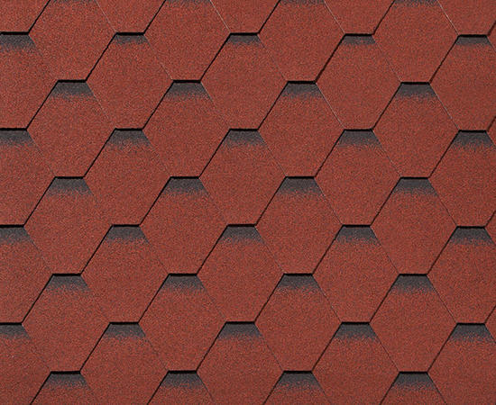 Битумная черепица Roofshield Классик Стандарт Красный с оттенением
